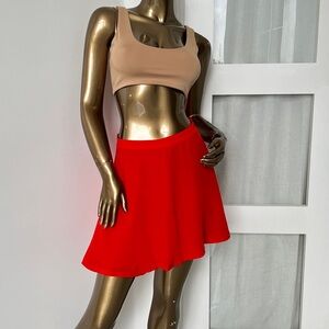 Brand New bebe Red Midi Skirt